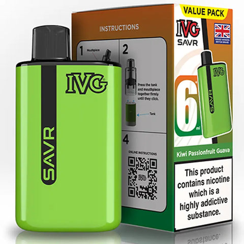 IVG SAVR Prefilled Pod Vape Kit Kiwi Passionfruit Guava