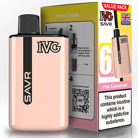 IVG SAVR Prefilled Pod Vape Kit Pink Lemonade