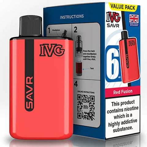 IVG SAVR Prefilled Pod Vape Kit Red Fusion