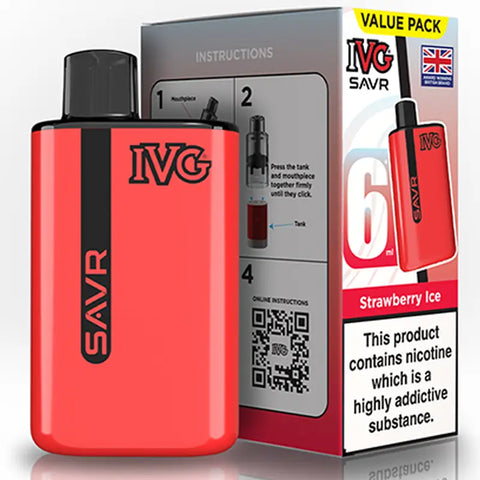 IVG SAVR Prefilled Pod Vape Kit Strawberry Ice