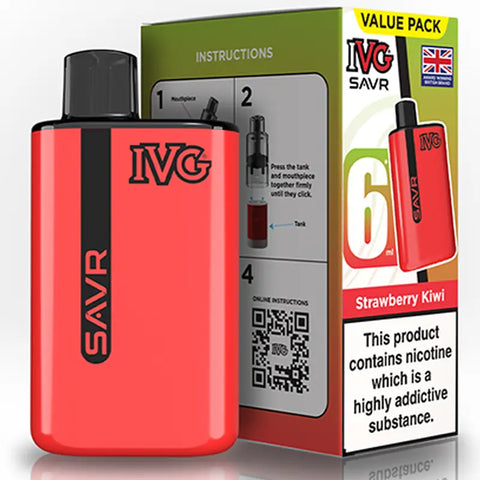 IVG SAVR Prefilled Pod Vape Kit Strawberry Kiwi