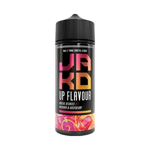 jakd rhubarb raspberry 100ml on white background