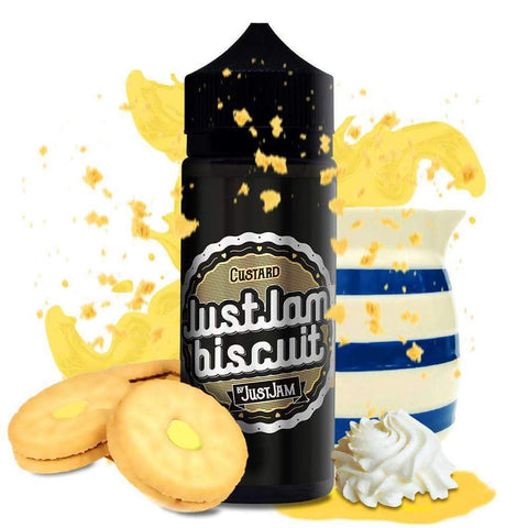 Just Jam Biscuit 100ml Shortfill E-Liquids Custard On White Background