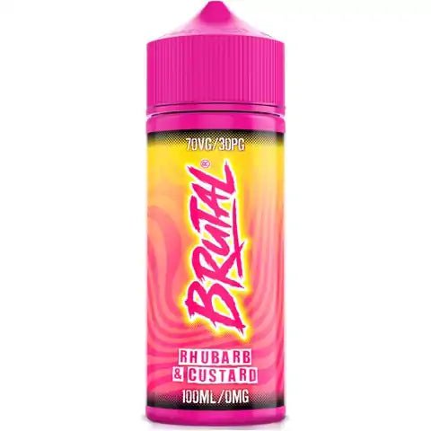 Just Juice BRUTAL 100ml Shortfill E-Liquids Rhubarb & Custard On White Background