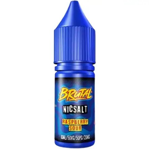 Just Juice Brutal 10ml Nic Salt E-Liquid 11mg / Raspberry Sour On White Background