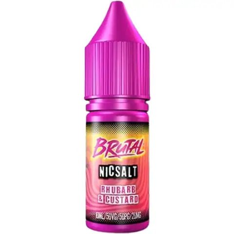 Just Juice Brutal 10ml Nic Salt E-Liquid 11mg / Rhubarb and Custard On White Background