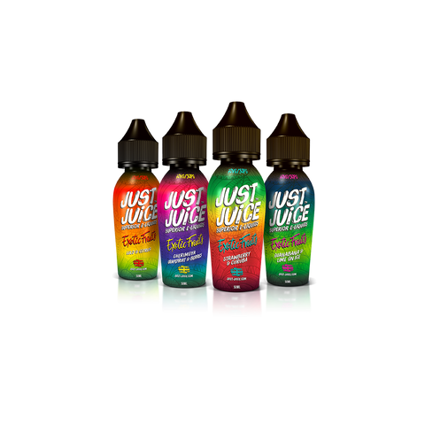 Just Juice Exotic Fruits 50ml Shortfill E-Liquids On White Background