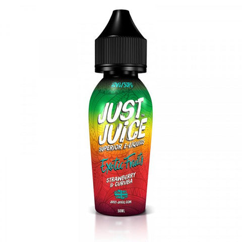 Just Juice Exotic Fruits 50ml Shortfill E-Liquids Strawberry & Curuba On White Background