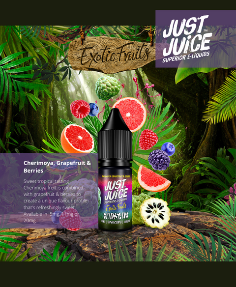 Just Juice Exotic Fruits Nic Salts On White Background