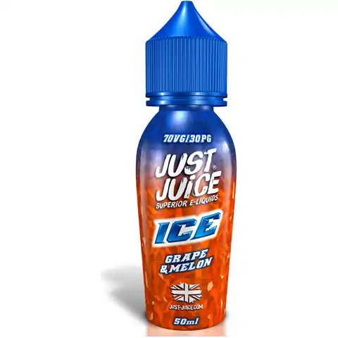 Just Juice ICE 50ml Shortfill E-Liquids Grape & Melon On White Background