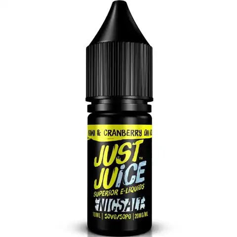 Just Juice Iconic Range E-liquid Nic Salts Kiwi & Cranberry on Ice / 11mg On White Background