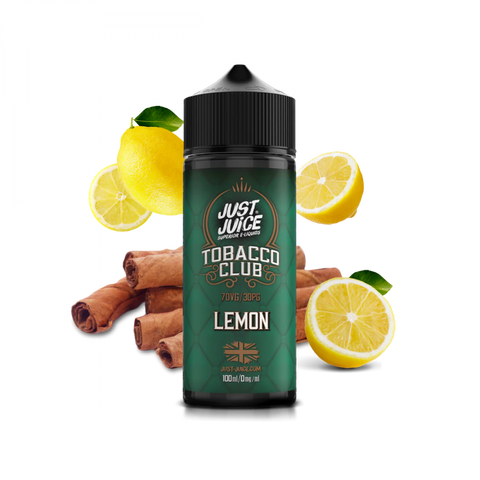 just juice tobacco club lemon 100ml on black background