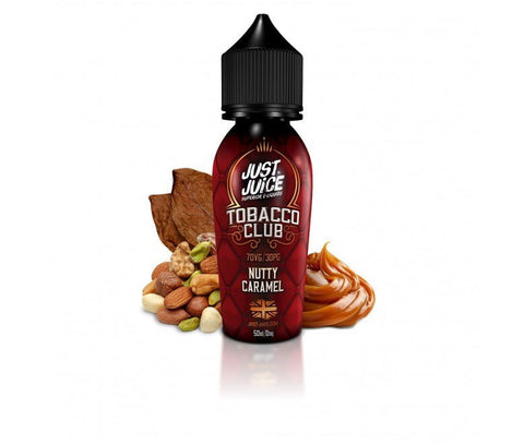 Just Juice Tobacco Club Shortfills Nutty Caramel On White Background