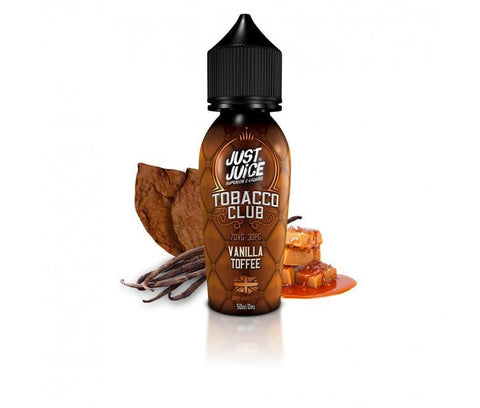 Just Juice Tobacco Club Shortfills Vanilla Toffee On White Background