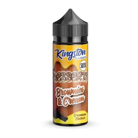 Kingston Desserts 50/50 100ml Shortfill E-Liquid Brownies & Cream On White Background