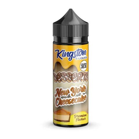 Kingston Desserts 50/50 100ml Shortfill E-Liquid New York Cheesecake On White Background