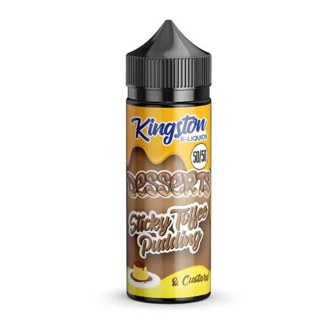 Kingston Desserts 50/50 100ml Shortfill E-Liquid Sticky Toffee Pudding On White Background