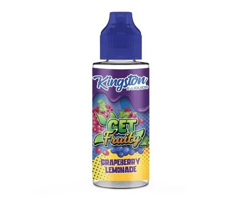 Kingston Get Fruity 100ml Shortfill E-Liquids Grapeberry Lemonade On White Background