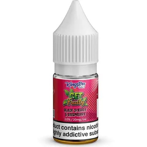 Kingston Get Fruity Nic Salt E-Liquids Blackcherry & Raspberry / 20mg On White Background