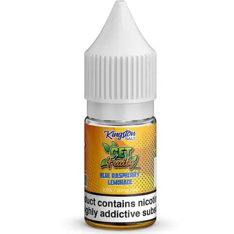 Kingston Get Fruity Nic Salt E-Liquids Blue Raspberry Lemonade / 20mg On White Background