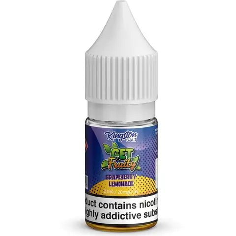 Kingston Get Fruity Nic Salt E-Liquids Grapeberry Lemonade / 20mg On White Background