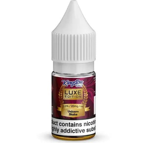 Kingston Luxe Nic Salt E-Liquids Unicorn Shake / 20mg On White Background