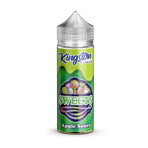 Kingston Sweets 100ml Shortfill E-Liquid Apple Sours On White Background