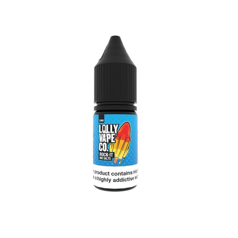 Lolly Vape Co 10ml Nic Salts 10mg / Rock It On White Background