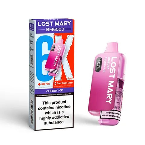 lost mary bm6000 cherry ice on white background