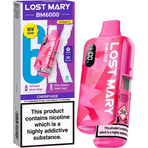 Lost Mary BM6000 Prefilled Pod Vape Kit Cherryade