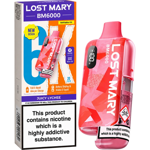 Lost Mary BM6000 Prefilled Pod Vape Kit Juicy Lychee
