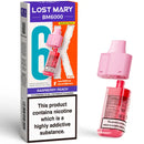 Lost Mary BM6000 Prefilled Pods + Refill Container Raspberry Peach