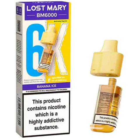 Lost Mary BM6000 Prefilled Pods + Refill Container Banana Ice