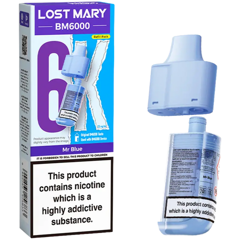 Lost Mary BM6000 Prefilled Pods + Refill Container Mr Blue