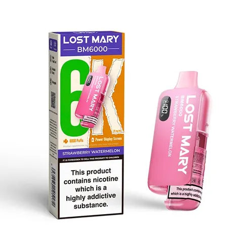 lost mary bm6000 acai strawberry watermelon on white background