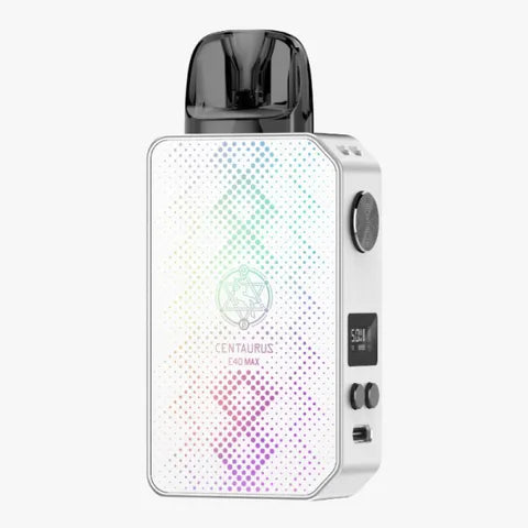 lost vape centaurus max pod kit prism white on white background