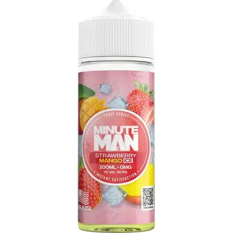 Minute Man 100ml Shortfill Strawberry Mango Ice On White Background