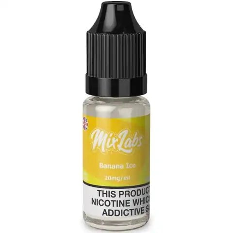 Mix Labs 10ml Bar Juice Nic Salts Banana Ice / 10mg On White Background