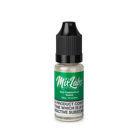 Mix Labs 10ml Bar Juice Nic Salts Kiwi Passionfruit Guava / 10mg On White Background