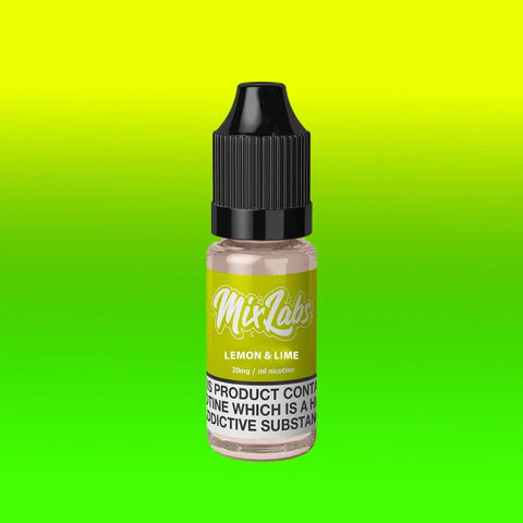 Mix Labs 10ml Bar Juice Nic Salts Lemon Lime / 10mg On White Background