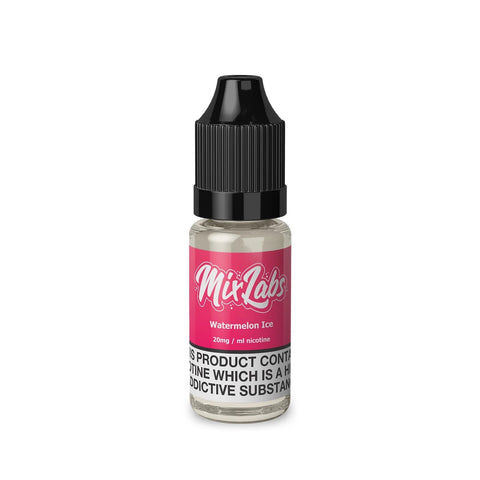 Mix Labs 10ml Bar Juice Nic Salts Watermelon Ice / 10mg On White Background