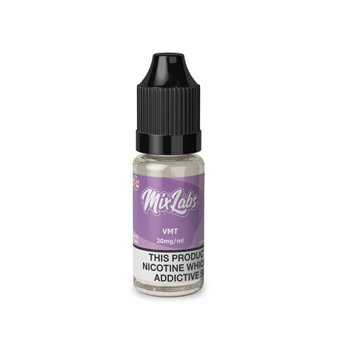 mix labs nic salt 20mg vmt on white background