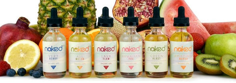 Naked 50ml Shortfill E-Liquids On White Background