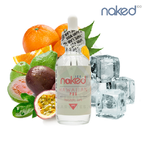 Naked 50ml Shortfill E-Liquids Hawaian POG ICE On White Background