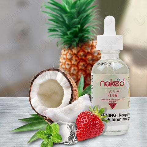 Naked 50ml Shortfill E-Liquids Lava Flow Ice On White Background