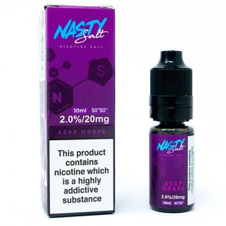 Nasty Juice Nic Salt E-Liquids On White Background