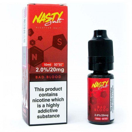 Nasty Juice Nic Salt E-Liquids On White Background