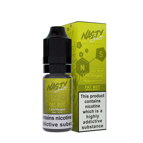 Nasty Juice Nic Salt E-Liquids Fat Boy Green / 10mg On White Background