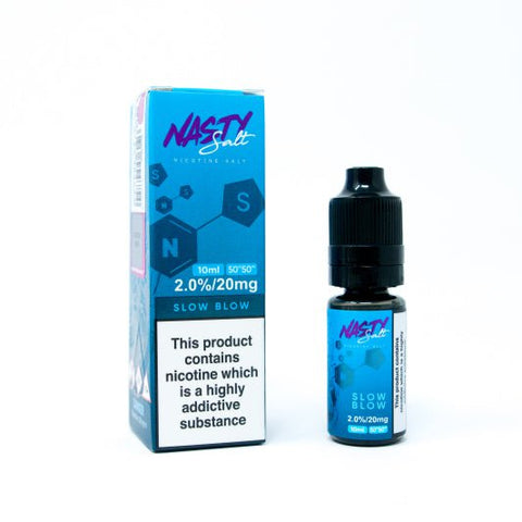 Nasty Juice Nic Salt E-Liquids Slow Blow / 10mg On White Background