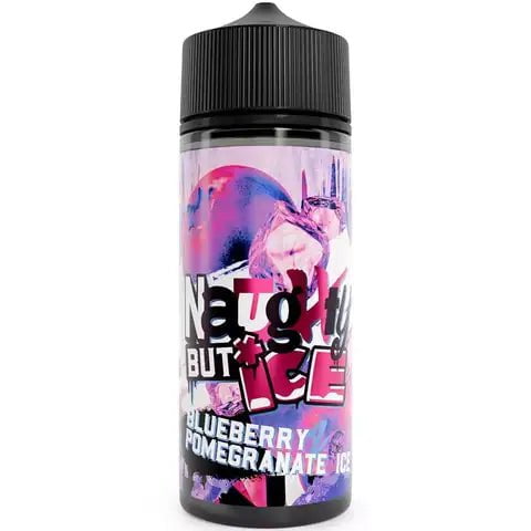 Naughty But Ice 100ml Shortfill E-Liquids Blueberry & Pomegranate On White Background